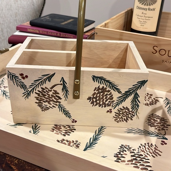 Holiday 🌲 Pine Cone serving tray and utensil server set! Brushed copper finish - Picture 11 of 11